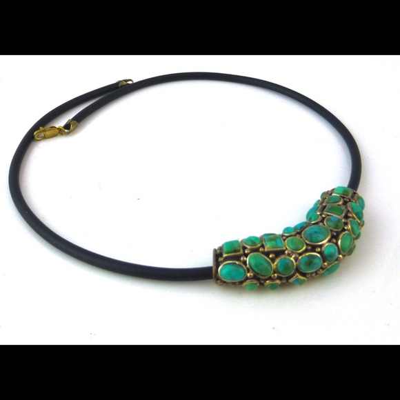 Turquoise and silver choker - Picture 4 of 6